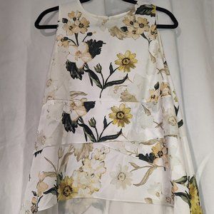 Antonio Melanie sleeveless blouse like layered floral high low shirt